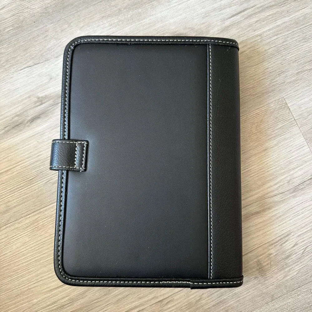 Franklin Covey Compass Planning System Black Leather Planner with undated insert